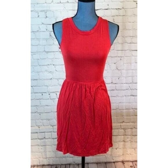 Delia’s Dress Coral Crew Sleeveless Lower Back Cutout XS - Picture 1 of 4
